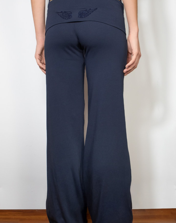 Pantalon à revers ailes Bleu