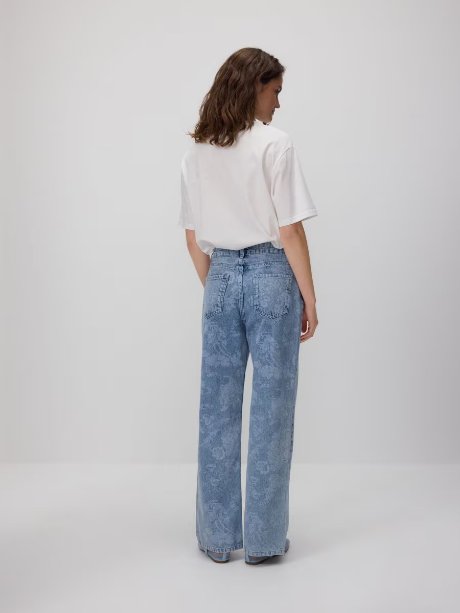 Jean straight à motif